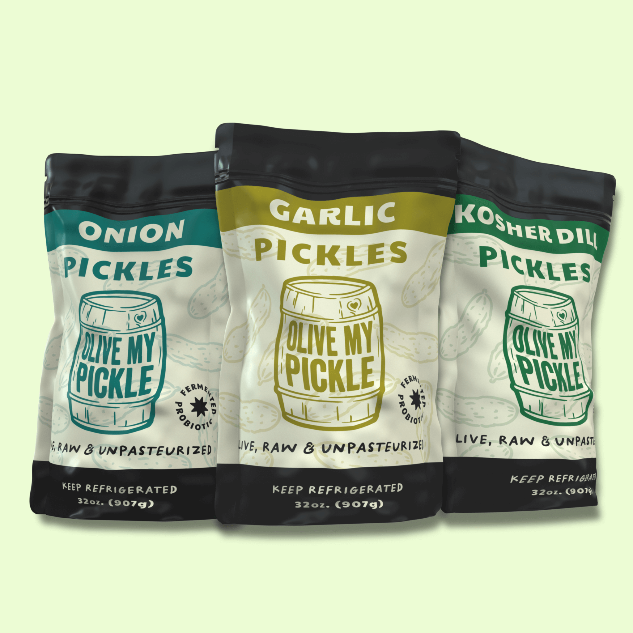 The Other Fermented Pickle Bundle - Garlic, Kosher Dill & Onion